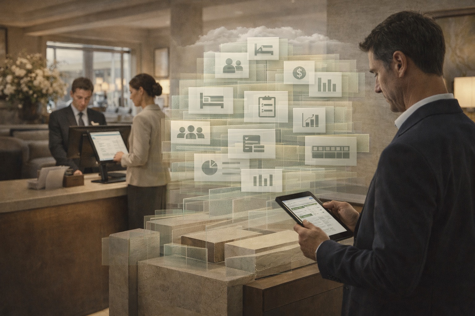 Operación hotelera con datos de ocupación, personal, costes e ingresos